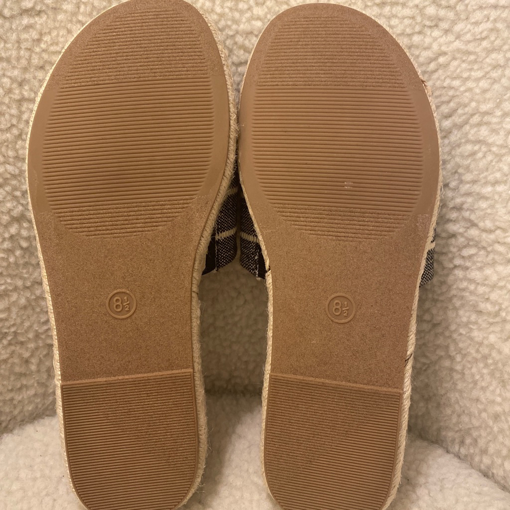 Women's Universal Thread Slide Sandals Black/White Size 8.5 - Picture 4 of 6